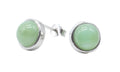 Boucles d'oreilles Argent 925 Jade Verte ronde polie