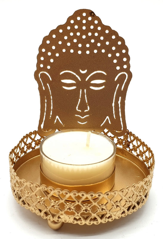 Bougeoir à Réflexion Métal Bouddha - 11cm