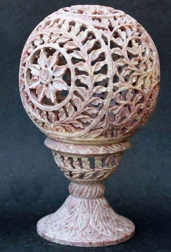 Bougeoir Pierre Globe Etoile 16cm