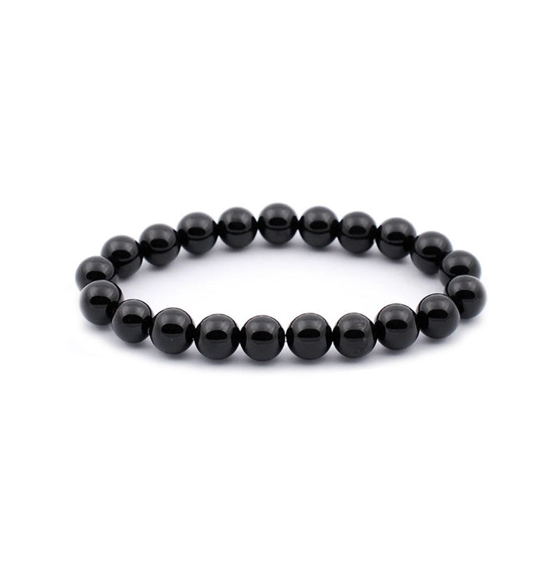 Agate Noire Bracelet en Perles de Pierre Naturelle 8mm