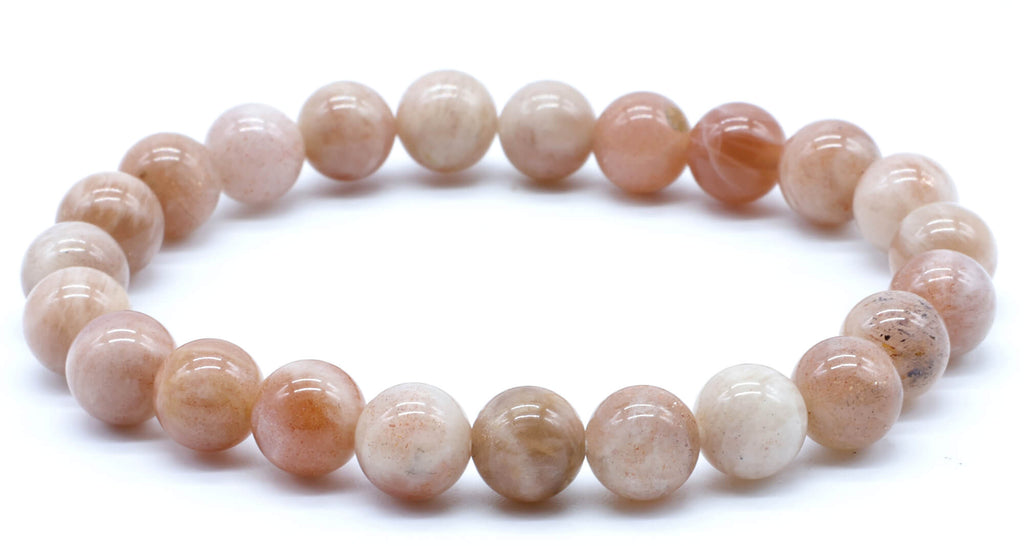 Bracelet Pierre de Soleil 'AA' perles 8mm