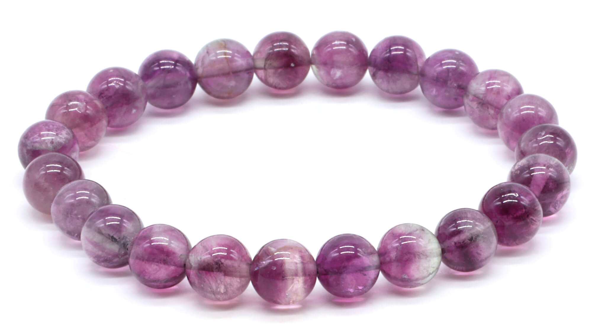 Bracelet Fluorite Violette perles 8mm