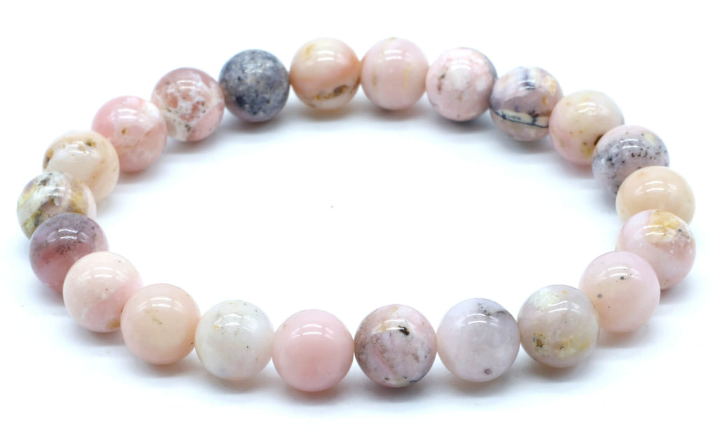 Bracelet Opale Rose perles 8mm