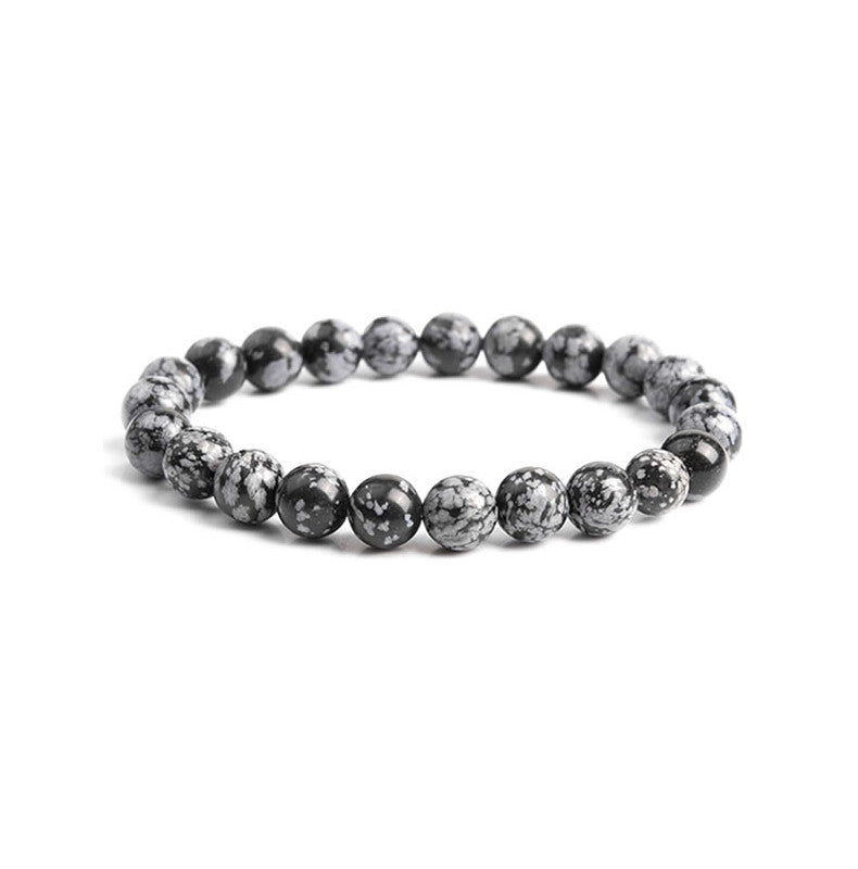 Obsidienne Neige Bracelet en Perles de Pierre Naturelle 8mm