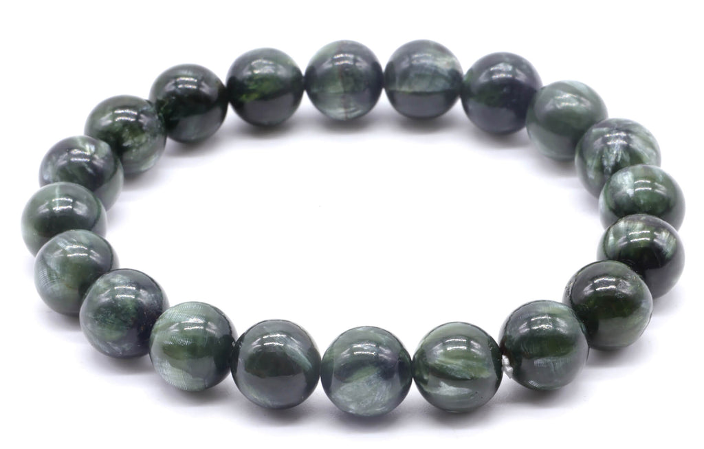 Bracelet Séraphinite perles 8mm