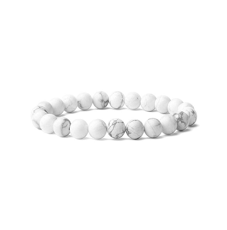 Howlite Bracelet en Perles de Pierre Naturelle 8mm
