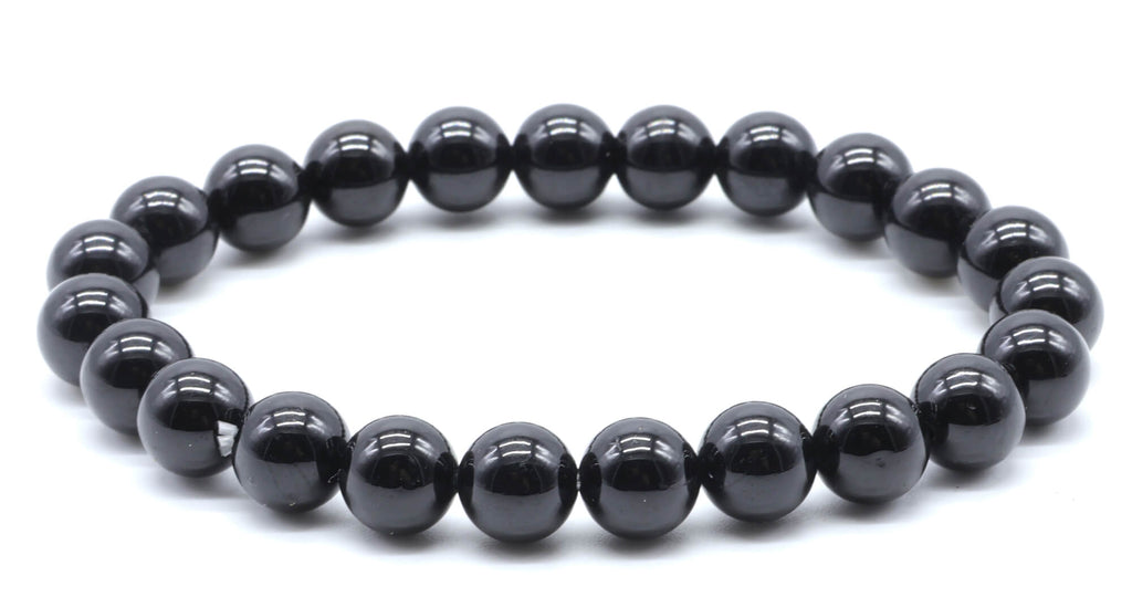 Bracelet Tourmaline Noire perles 8mm