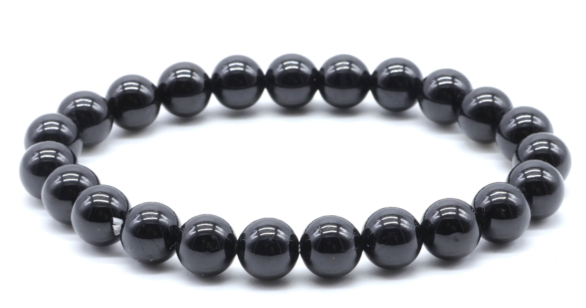 Bracelet Tourmaline Noire perles 8mm