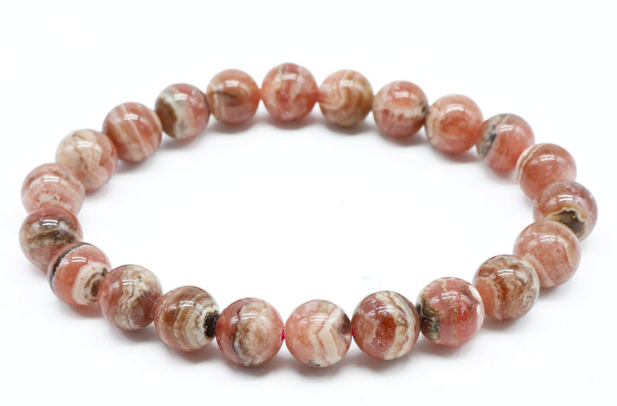 Bracelet Rhodochrosite perles 8mm