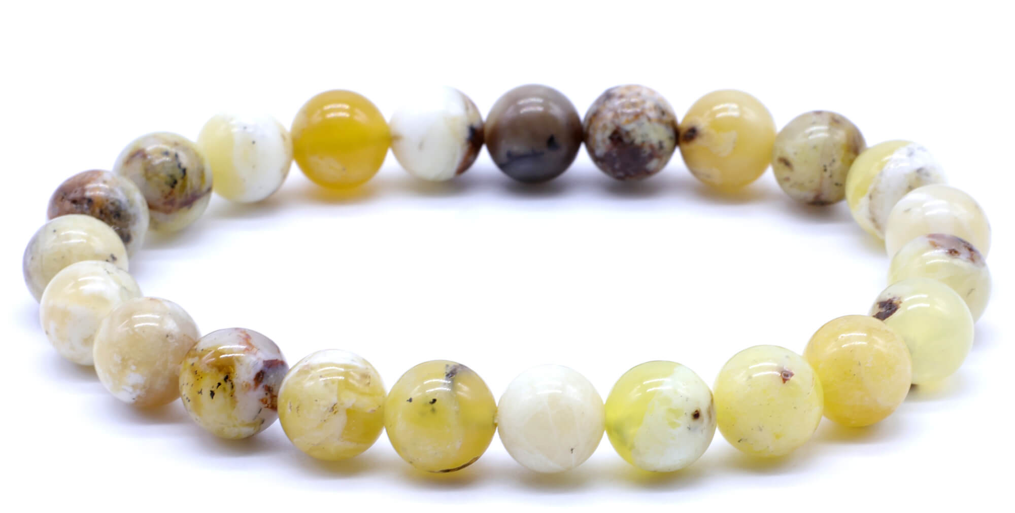 Bracelet Opale Jaune perles 8mm