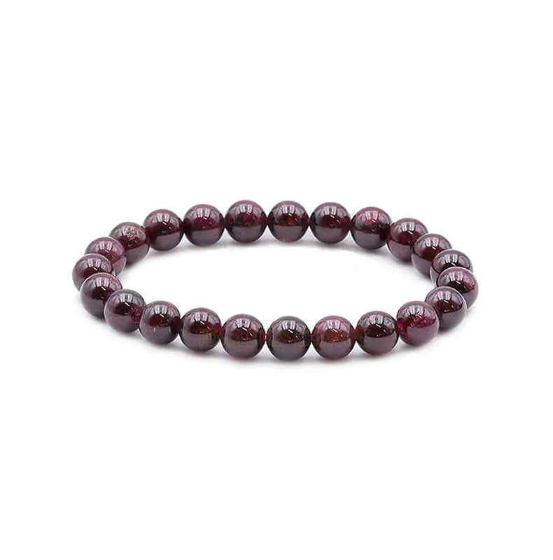 Grenat Bracelet en Perles de Pierre Naturelle 8mm