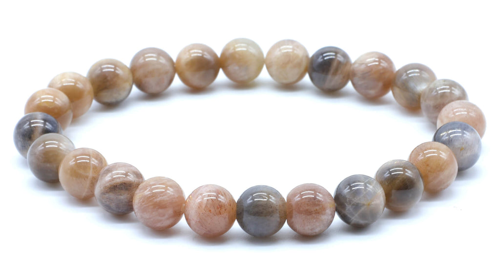 Bracelet Pierre de Soleil Noire 'AA' perles 8mm