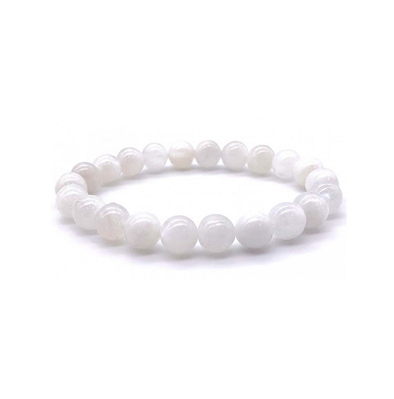 Pierre de Lune Blanche Bracelet en Perles de Pierre Naturelle 8mm