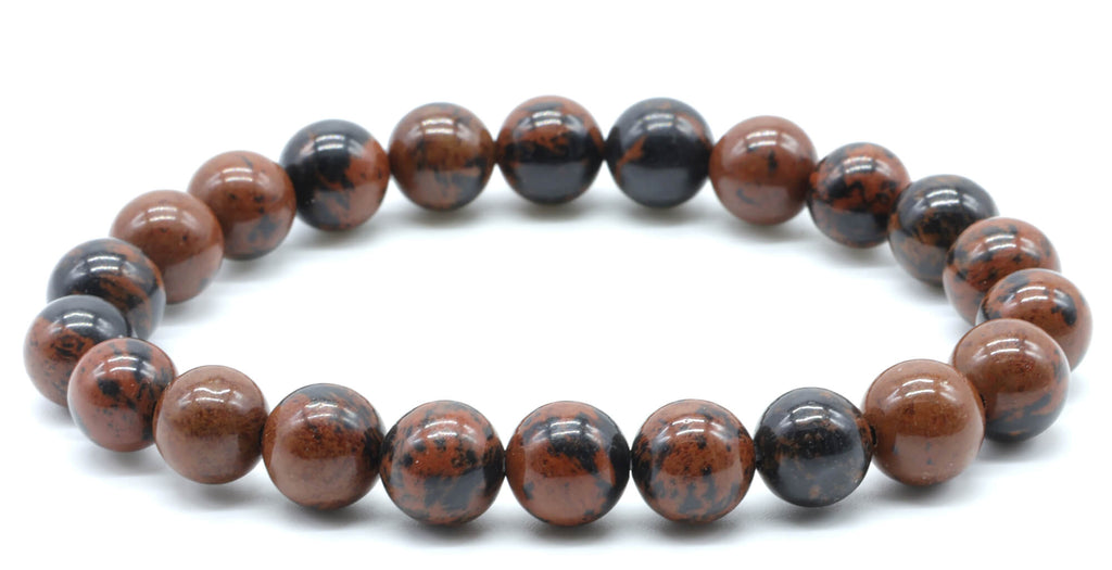 Bracelet Obsidienne Mahogany perles 8mm