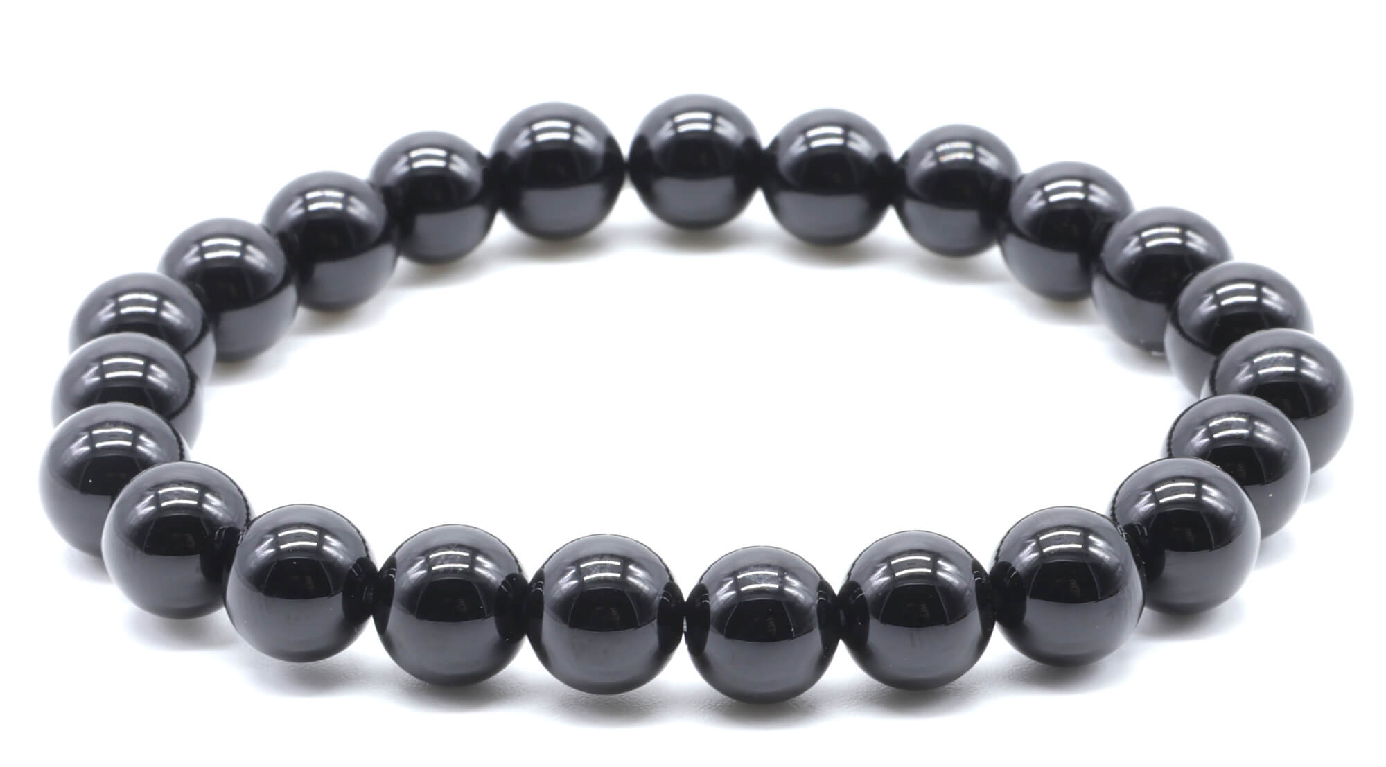 Bracelet Onyx Noir perles 8mm