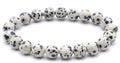 Bracelet Jaspe Dalmatien perles 8mm
