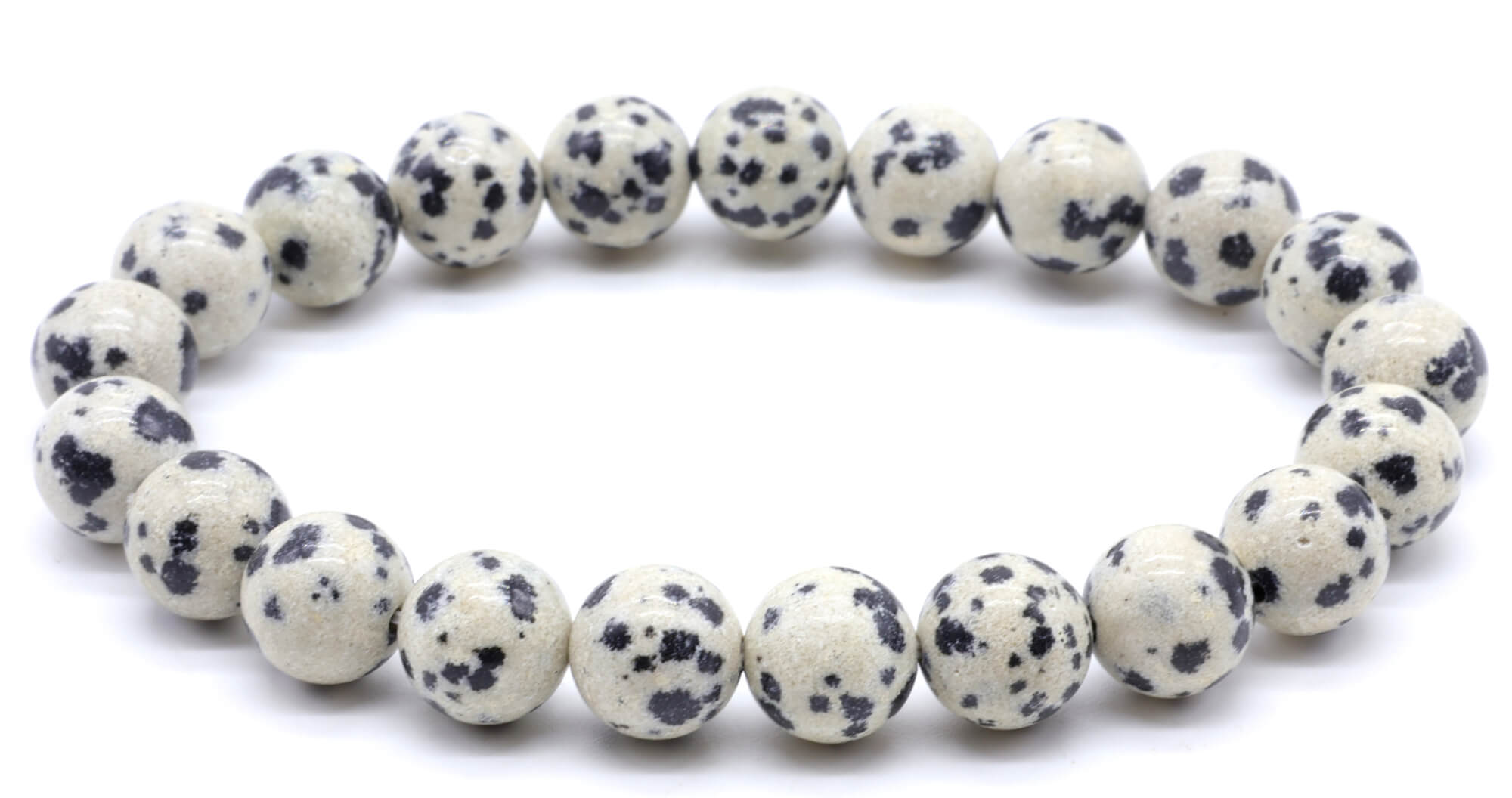 Bracelet Jaspe Dalmatien perles 8mm
