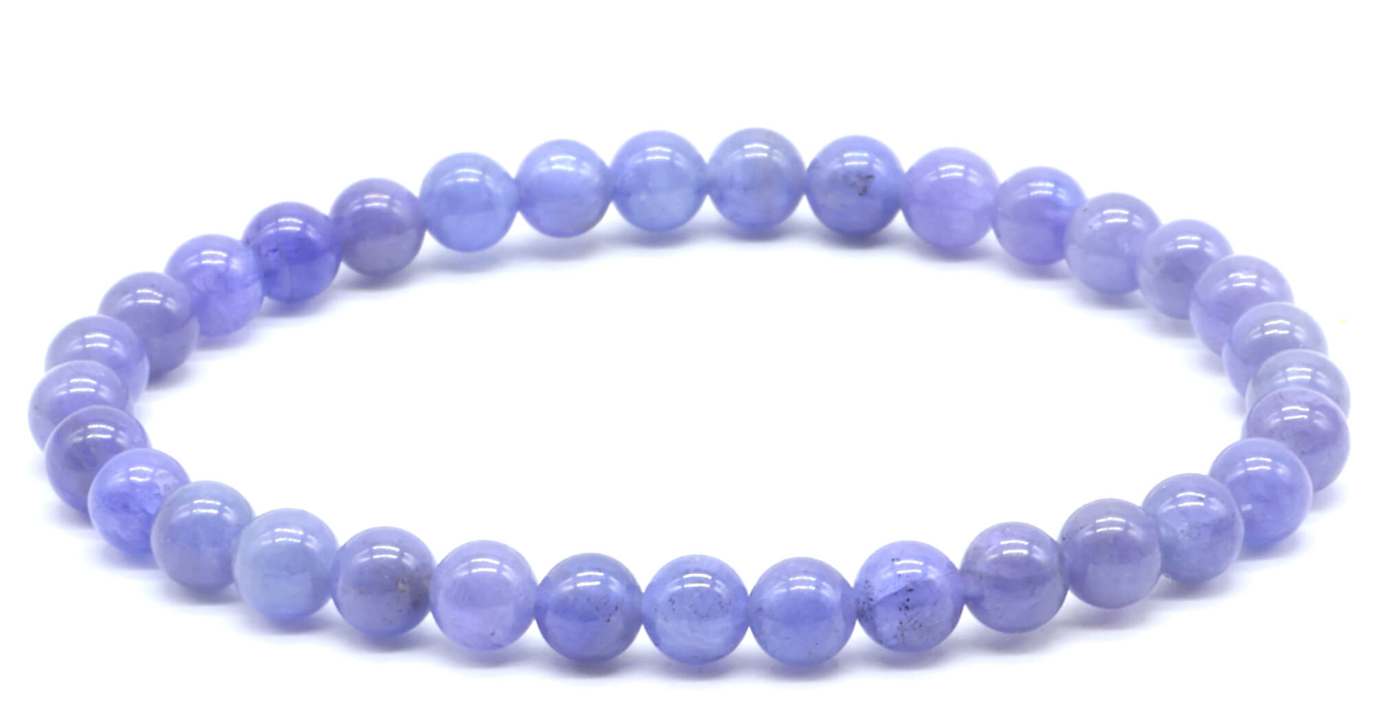 Bracelet Tanzanite 'AA' perles 5mm
