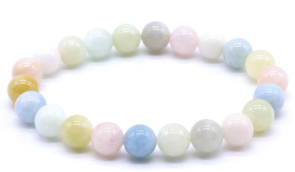 Bracelet Morganite perles 8mm