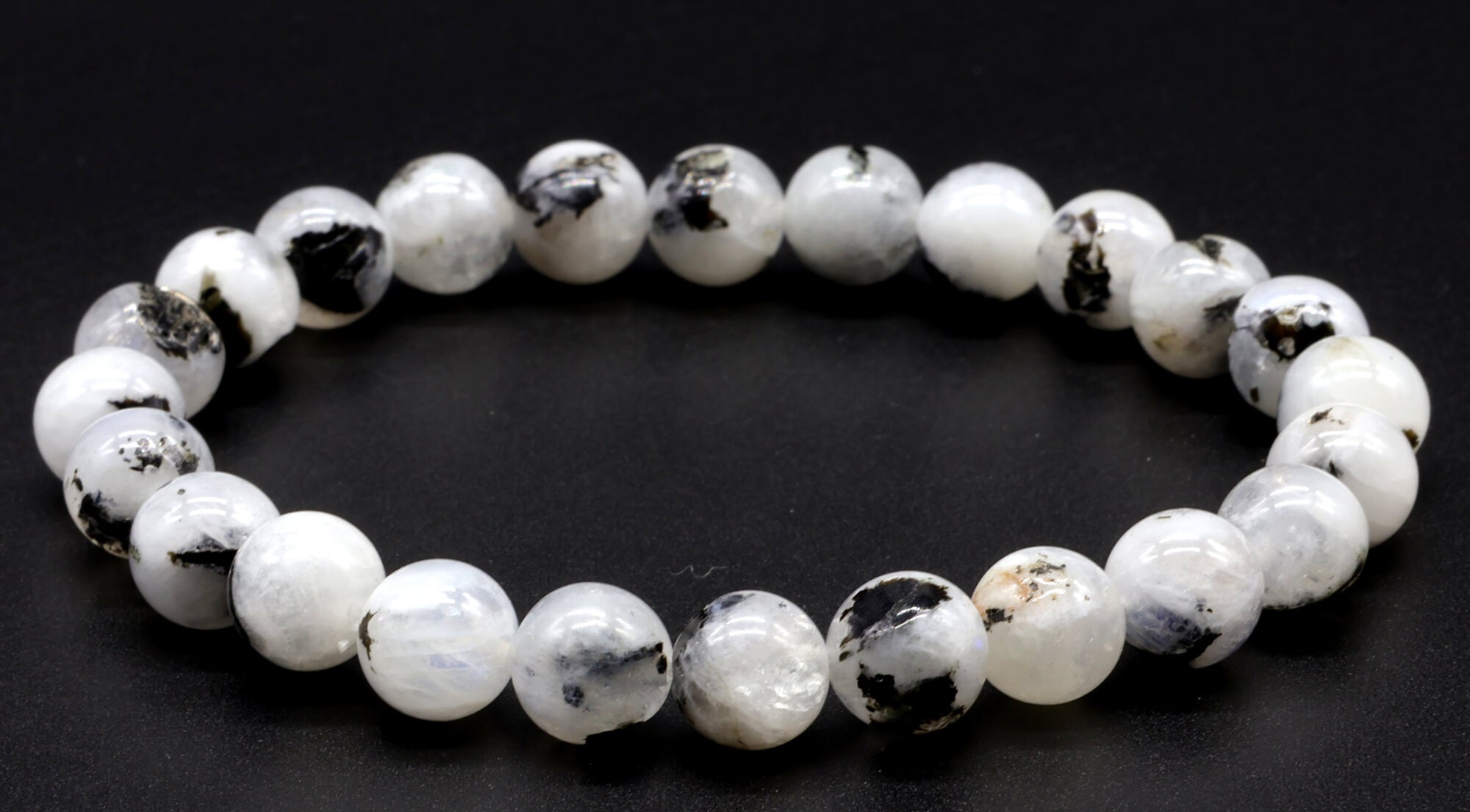 Bracelet Labradorite Blanche perles 8mm