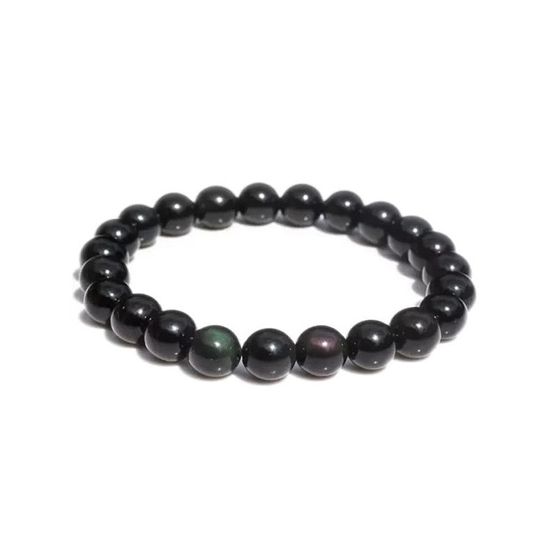 Obsidienne Oeil Céleste Bracelet en Perles de Pierre Naturelle 8mm