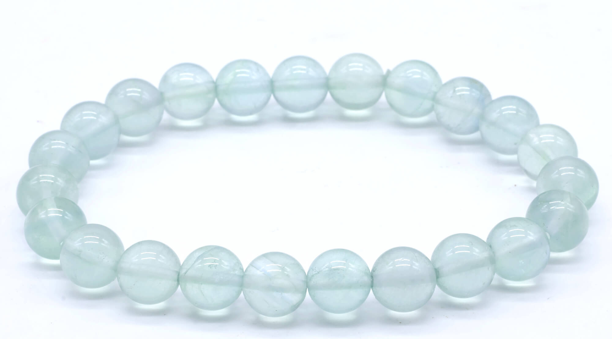 Bracelet Fluorite Bleue 'AA' perles 8mm
