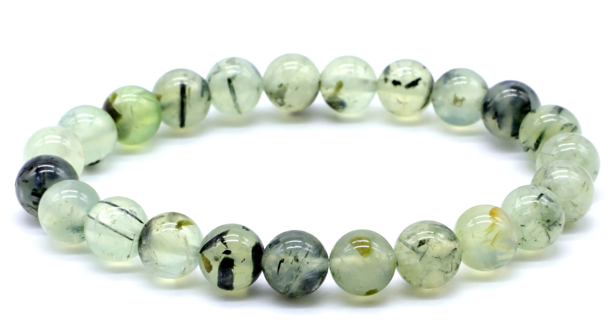 Bracelet Prehnite perles 8mm