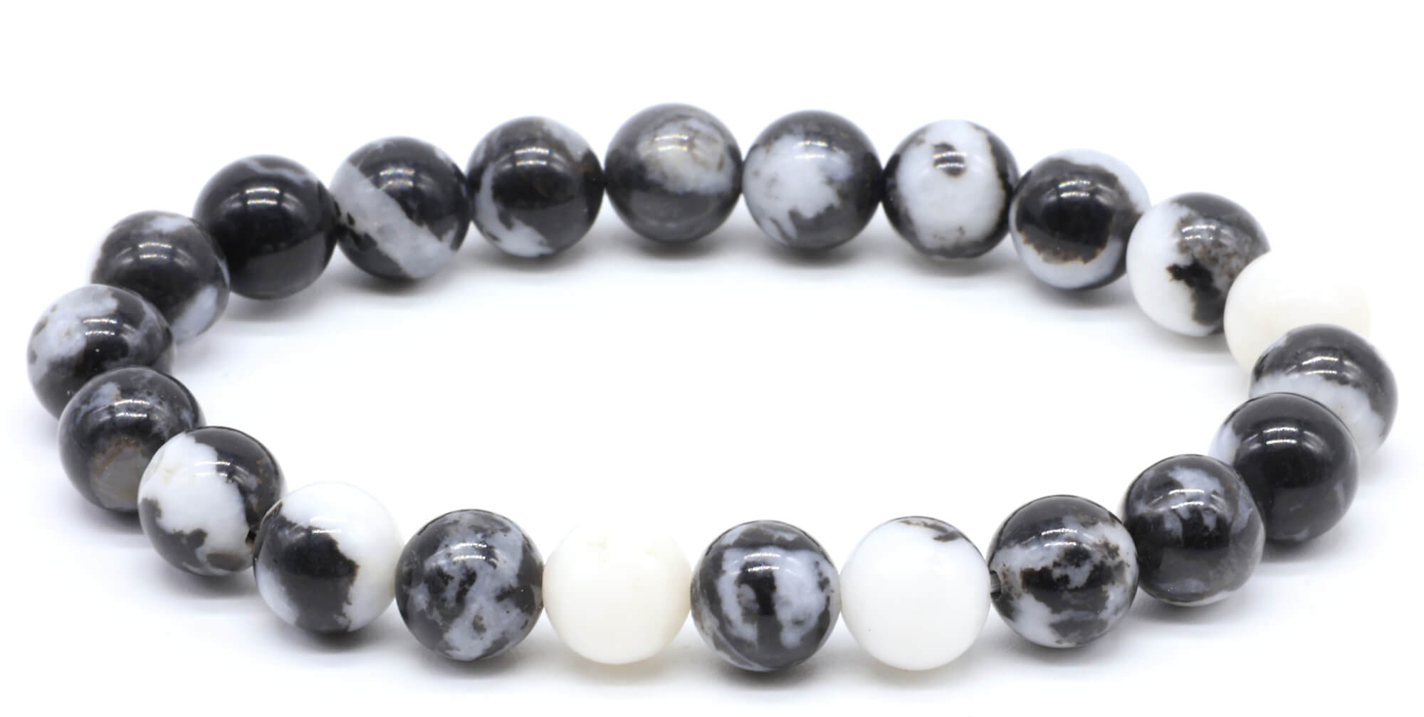 Bracelet Jaspe Zèbre perles 8mm