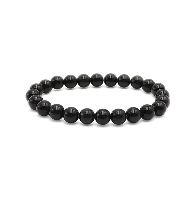 Obsidienne Noire Bracelet en Perles de Pierre Naturelle 8mm