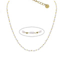 Collier femme acier 316 et perles de cristal rose
