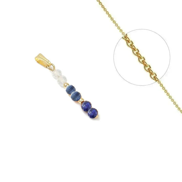 Collier acier inoxydable cristal pierre naturelle lapis lazuli