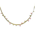 Collier acier inoxydable ras de cou rose
