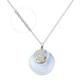 Collier femme chaîne et pendentif main de Fatma pierre naturelle Opaline