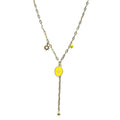 Collier pour femme acier 316 inoxydable pierre moutarde