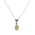 Collier pour femme - pendentif soleil - acier pierre naturelle - Turquoise d'Afrique