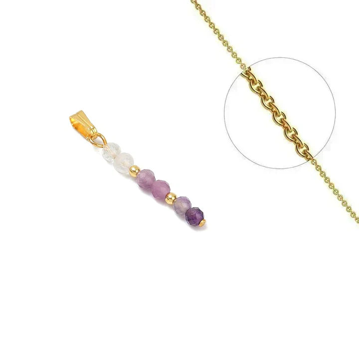 Collier acier inoxydable cristal pierre naturelle améthyste