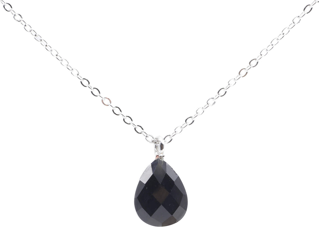Collier Argent 925 Onyx Goutte