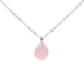 Collier Argent 925 Quartz Rose Goutte