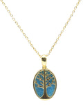 Collier Argent 925 Apatite & Arbre de Vie - Plaquage Or