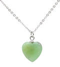 Collier Argent 925 Jade Verte Coeur