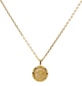 Collier Argent 925 Citrine Naturelle Ronde - Plaquage Or