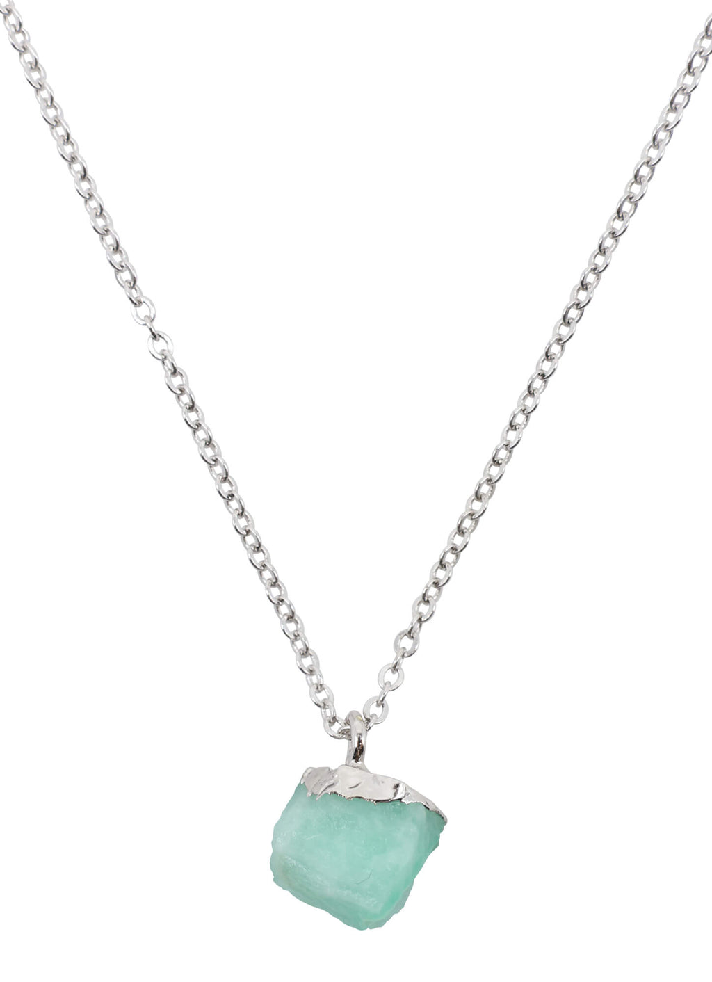 Collier Argent 925 'Cristal Sauvage' - Emeraude