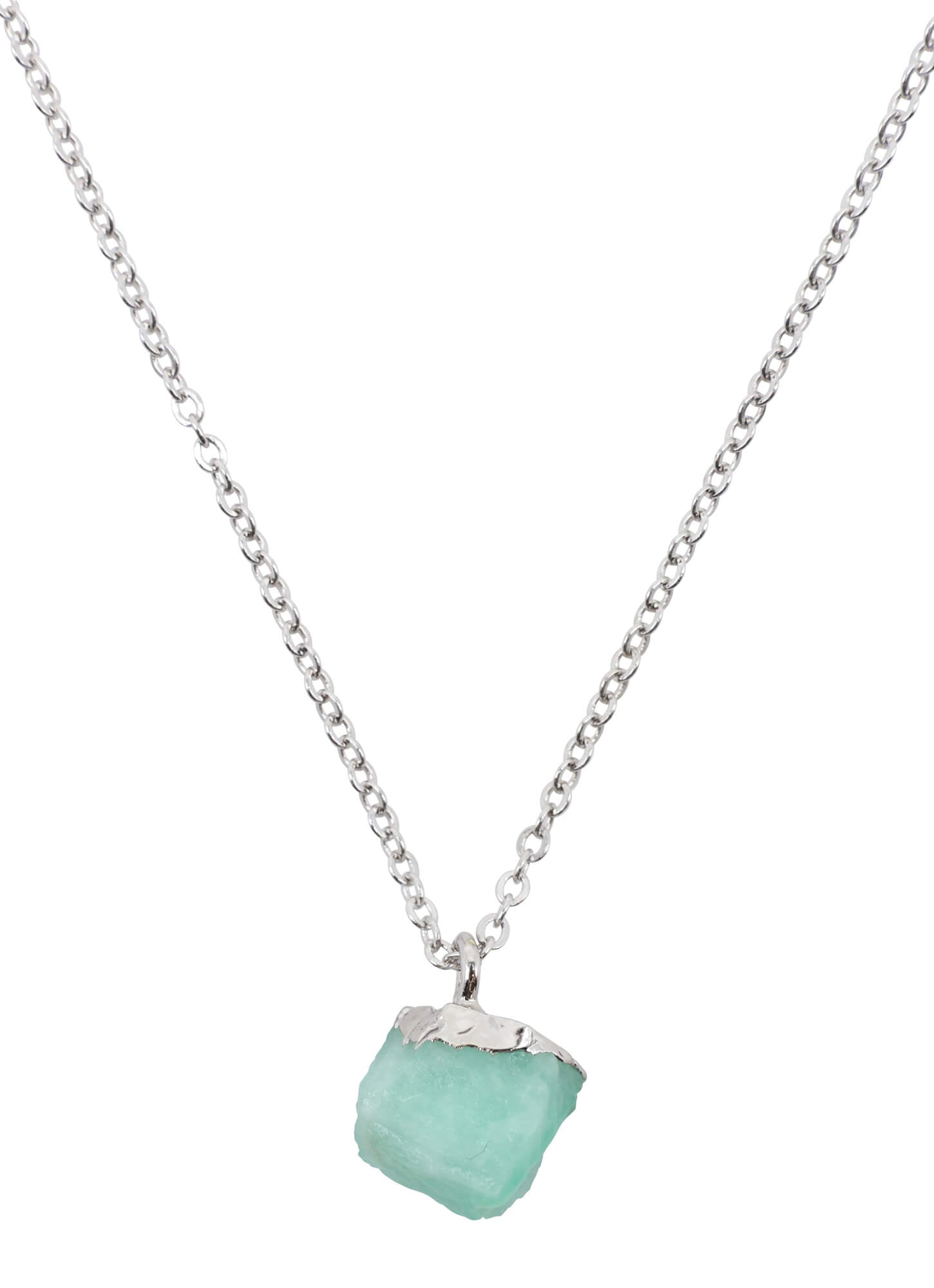Collier Argent 925 'Cristal Sauvage' - Emeraude