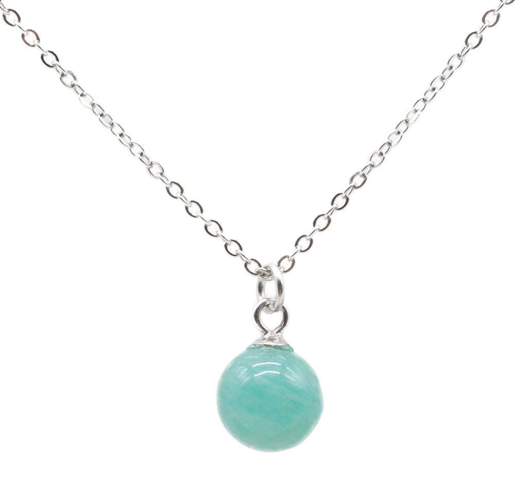 Collier Argent 925 Amazonite Boule