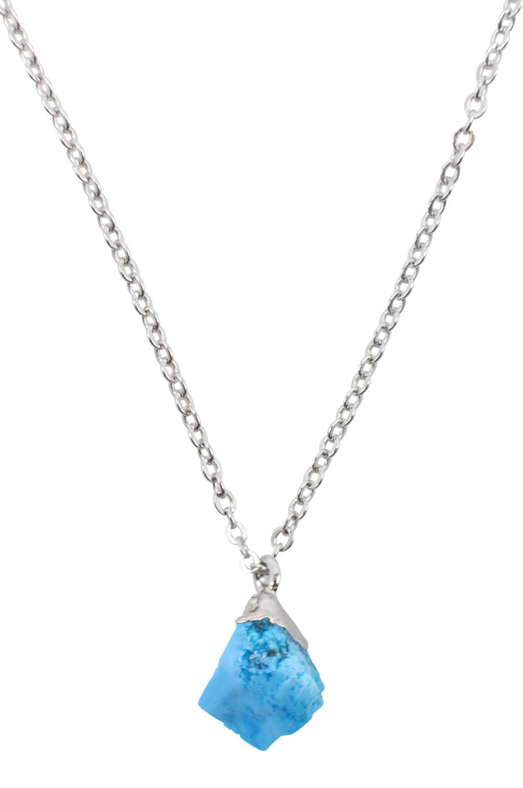Collier Argent 925 'Cristal Sauvage' - Turquoise Pure