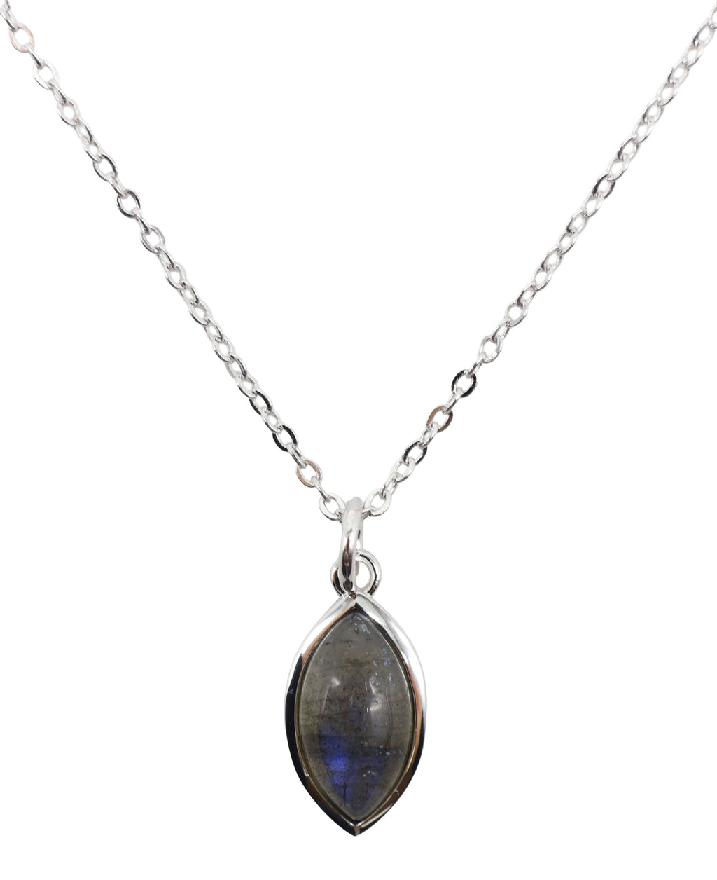 Collier Argent 925 'Larme Argentée' - Labradorite