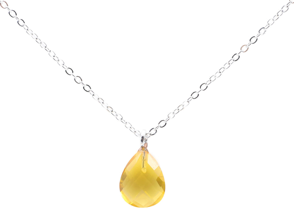 Collier Argent 925 Citrine Goutte