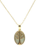 Collier Argent 925 Labradorite & Arbre de Vie - Plaquage Or