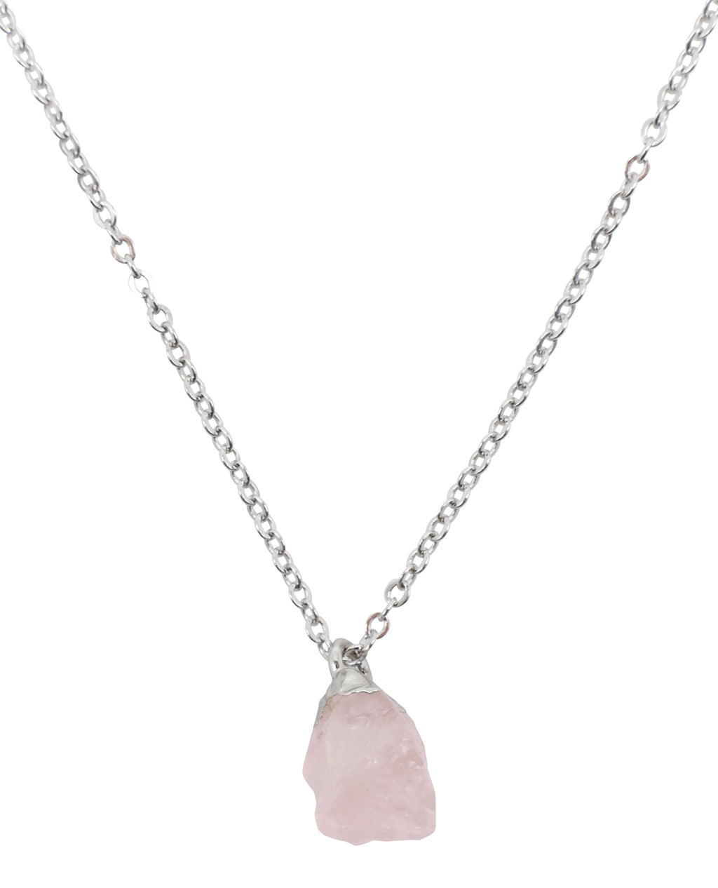 Collier Argent 925 'Cristal Sauvage' - Quartz Rose