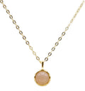 Collier Argent 925 Pierre de Soleil Ronde - Plaquage Or